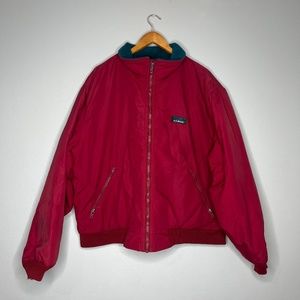 Vintage L.L. Bean Maroon Warm-Up Fleece Lined Jacket C1
